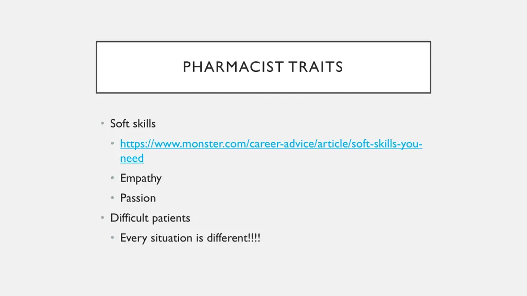 pharmacist traits
