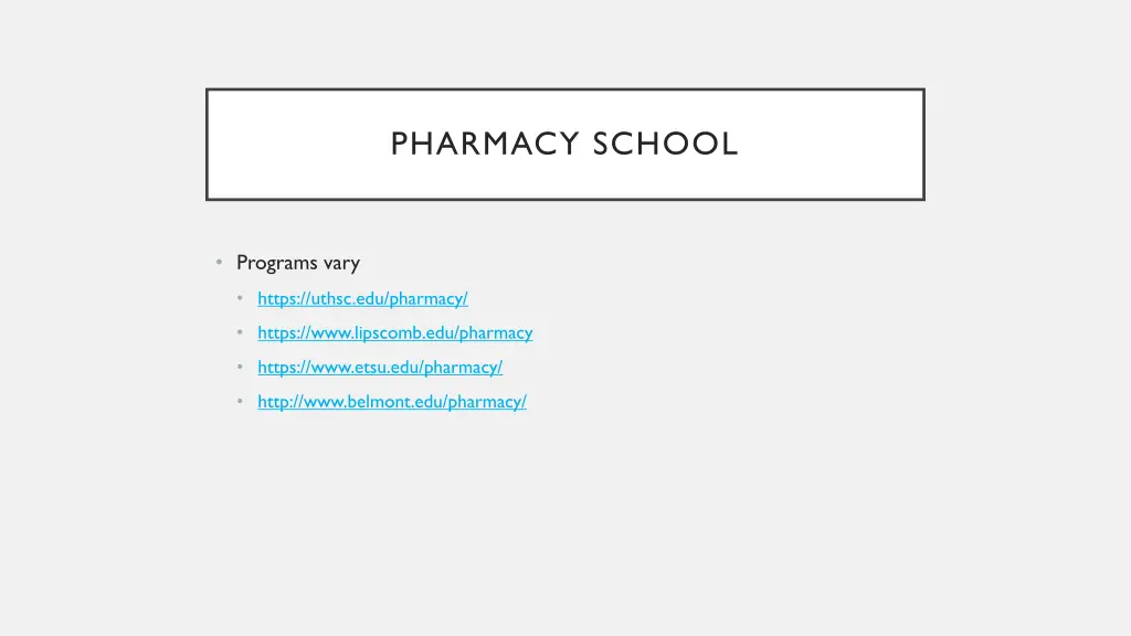 pharmacy school
