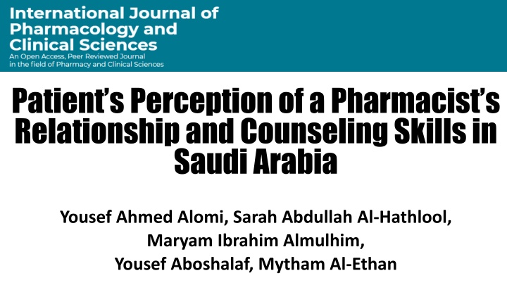 patient s perception of a pharmacist