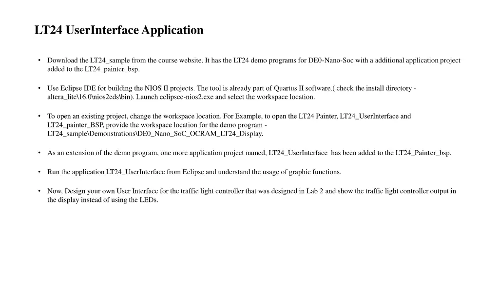lt24 userinterface application