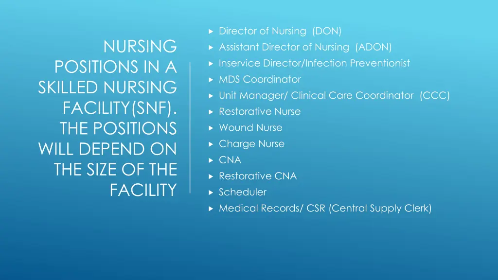 director of nursing don