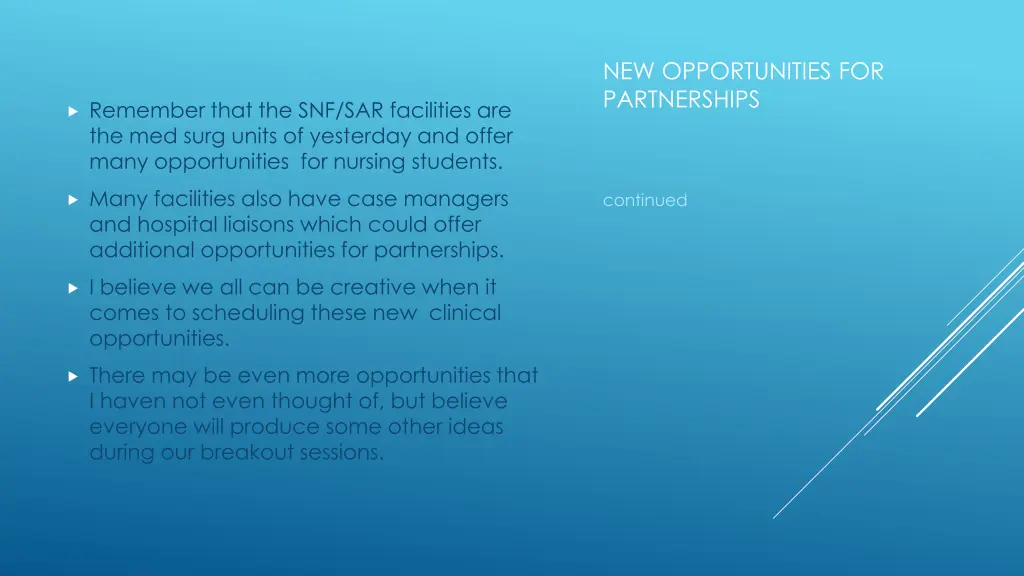 new opportunities for partnerships