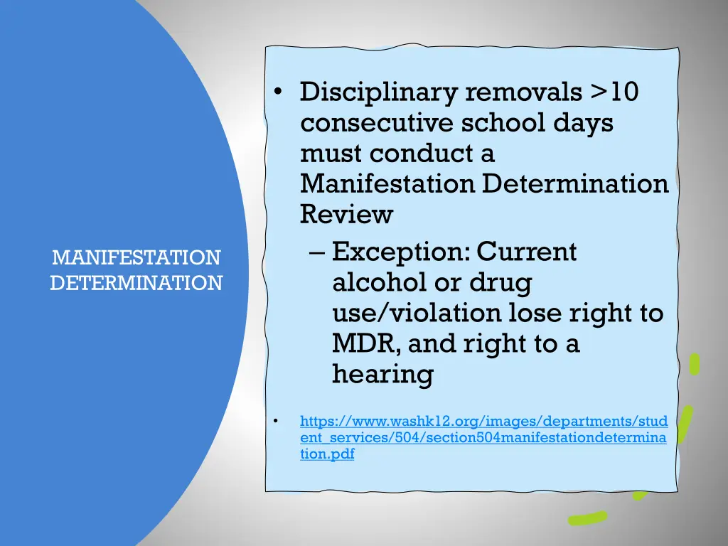 disciplinary removals 10 consecutive school days