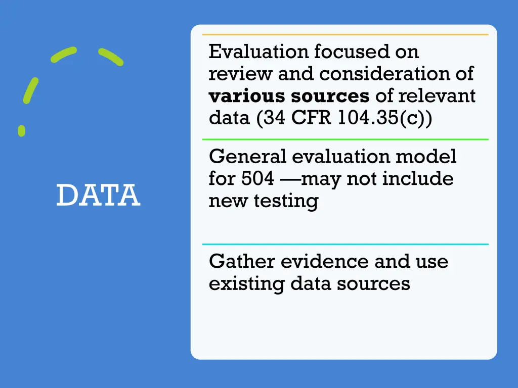 evaluation focused on review and consideration