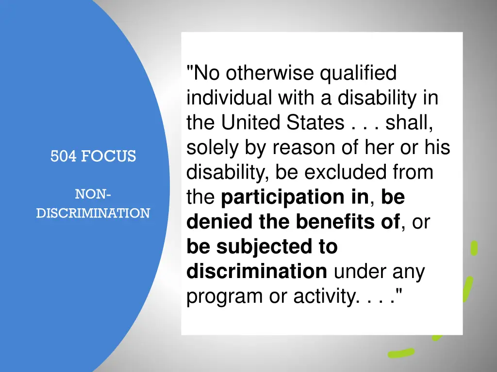 no otherwise qualified individual with