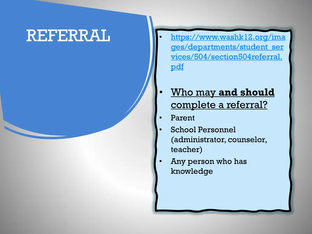 referral