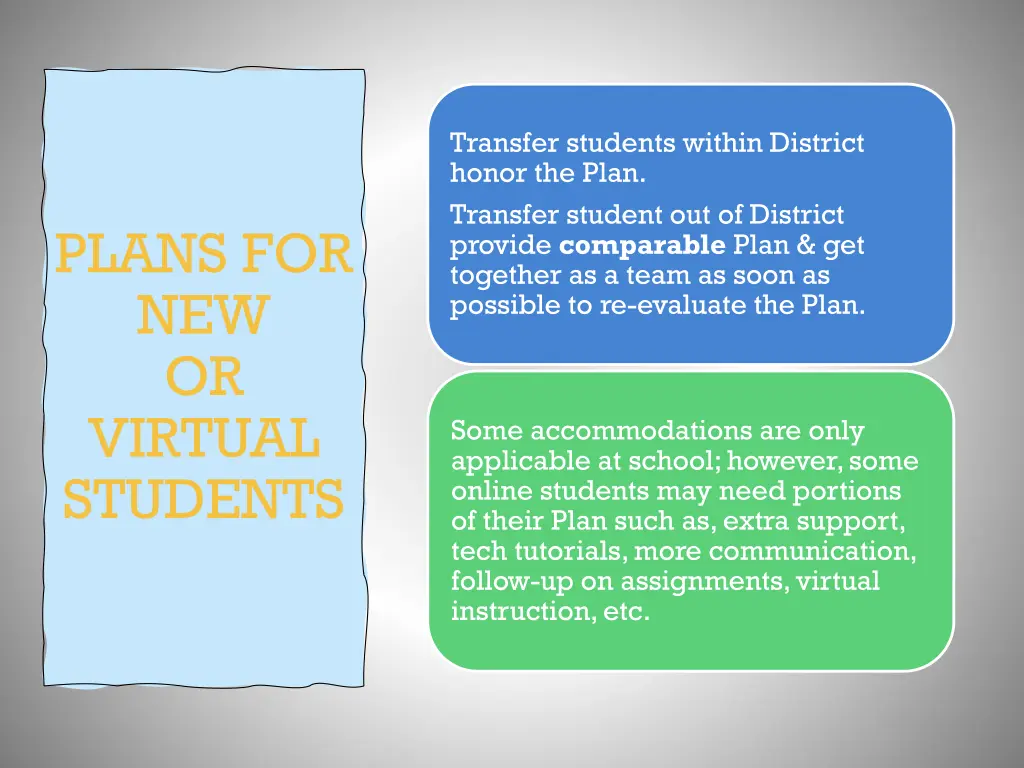 transfer students within district honor the plan