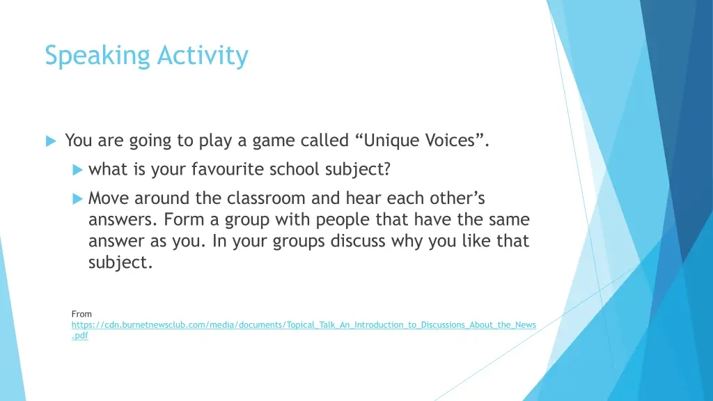 speaking activity