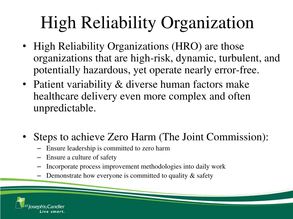 high reliability organization