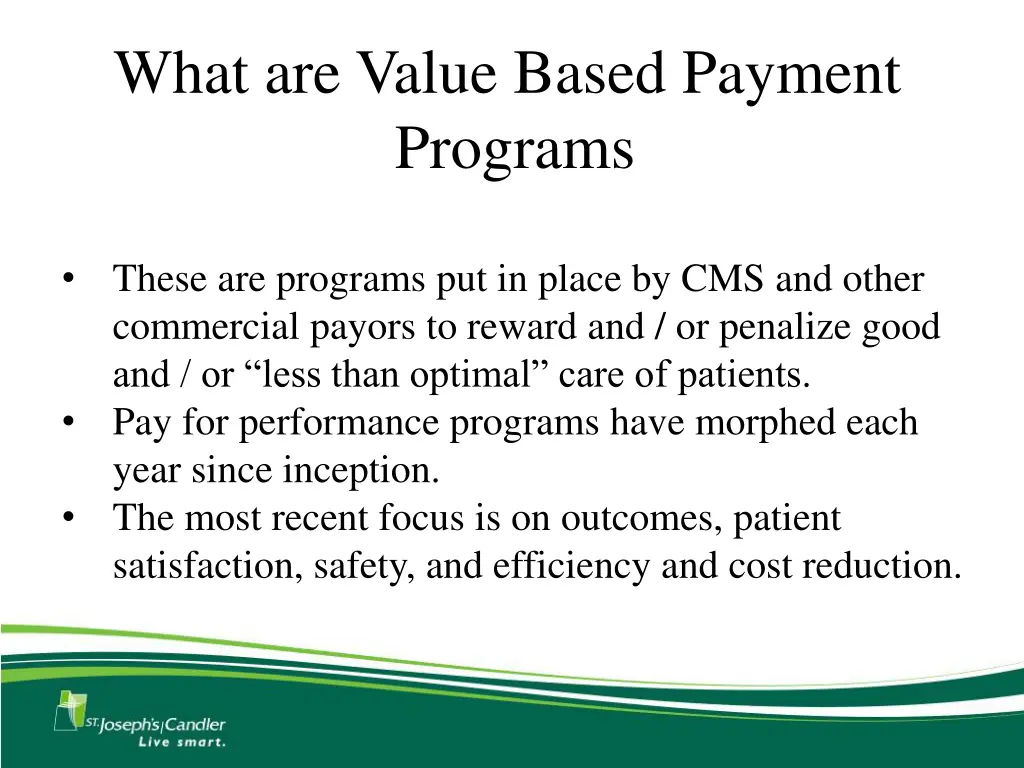 what are value based payment programs