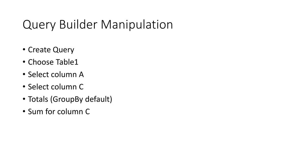 query builder manipulation