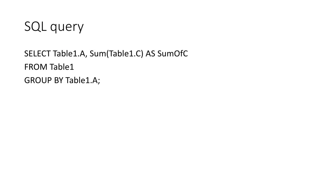 sql query