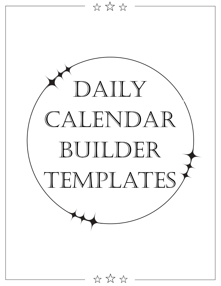 daily calendar builder templates