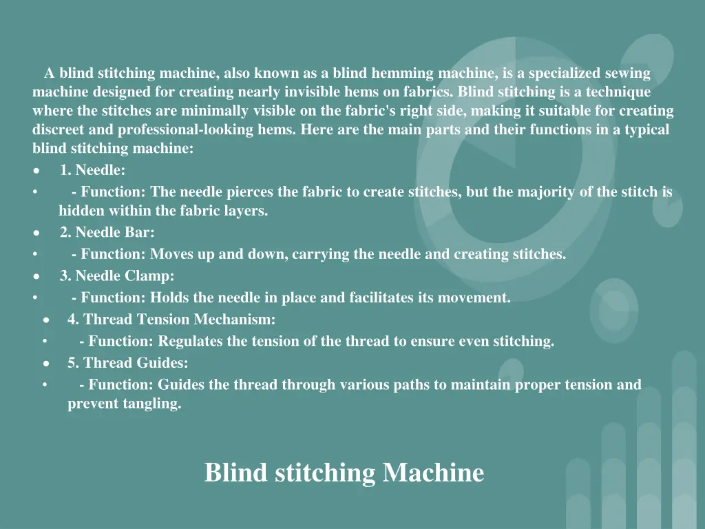 a blind stitching machine also known as a blind