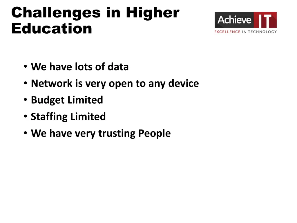 challenges in higher education