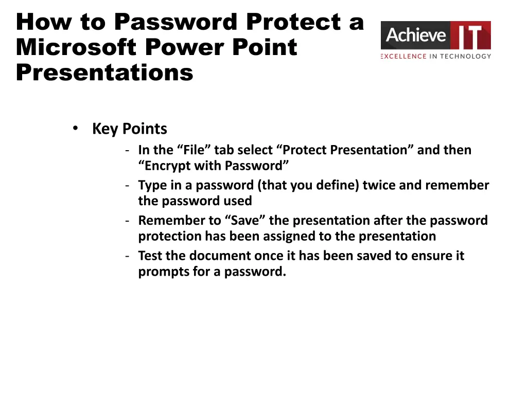 how to password protect a microsoft power point