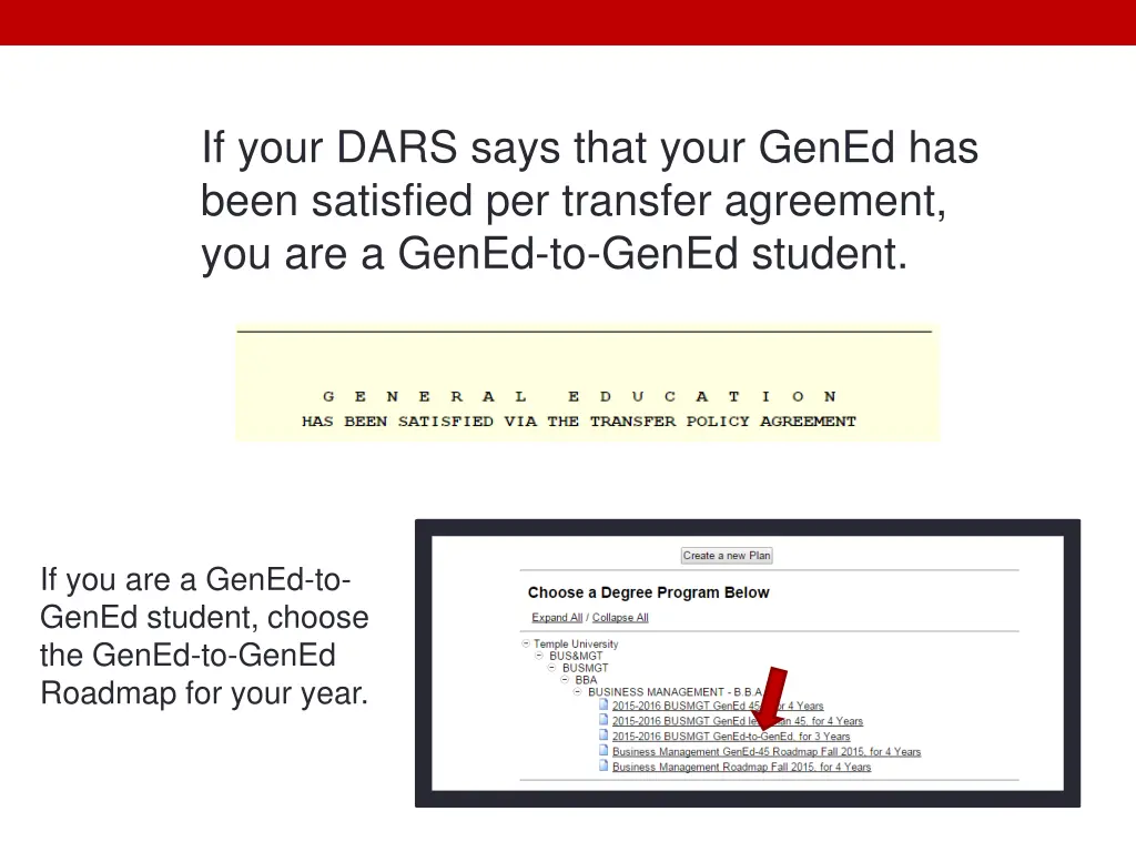 if your dars says that your gened has been