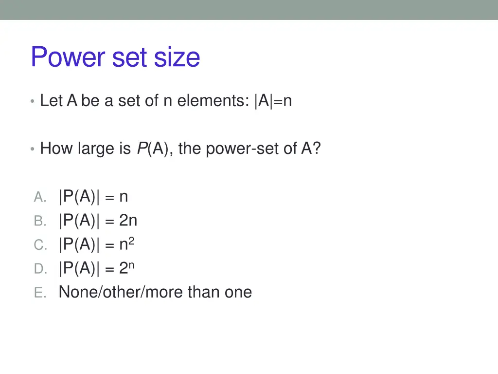 power set size