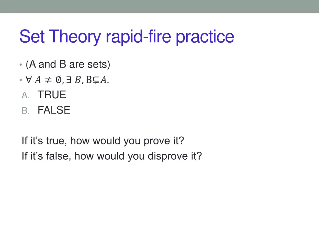 set theory rapid fire practice 1