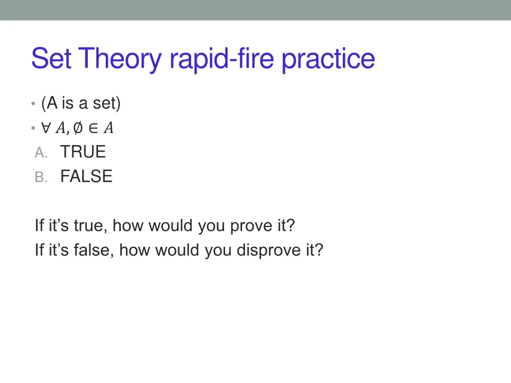 set theory rapid fire practice 2