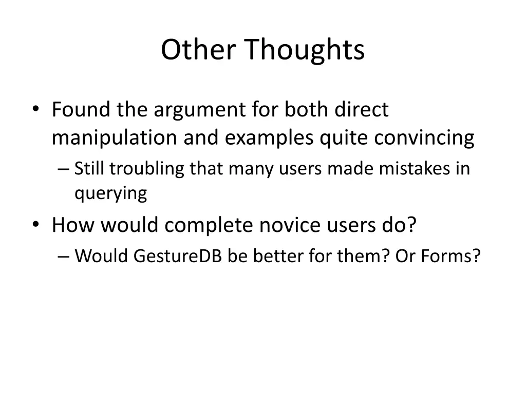 other thoughts