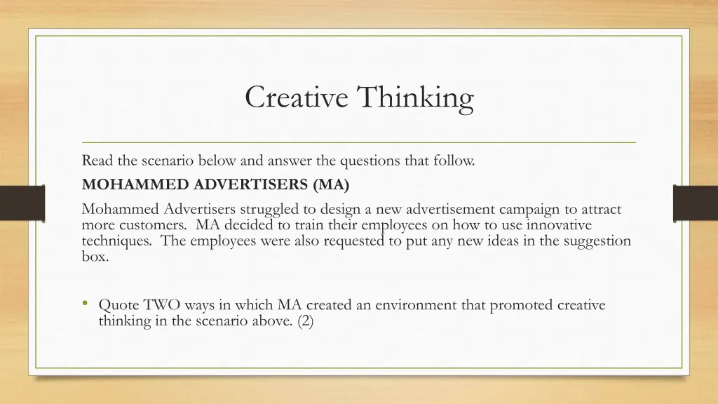 creative thinking 2