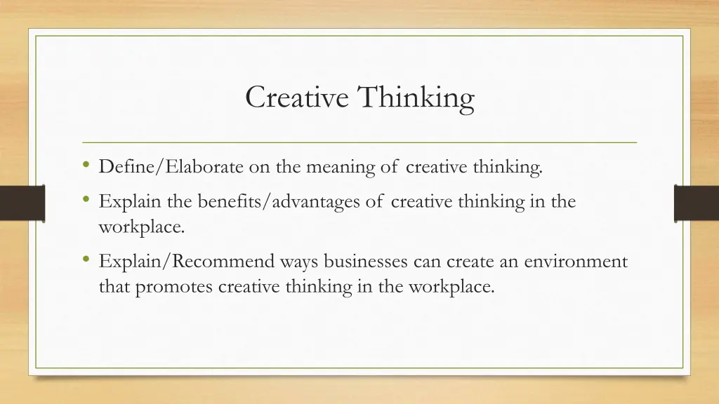 creative thinking