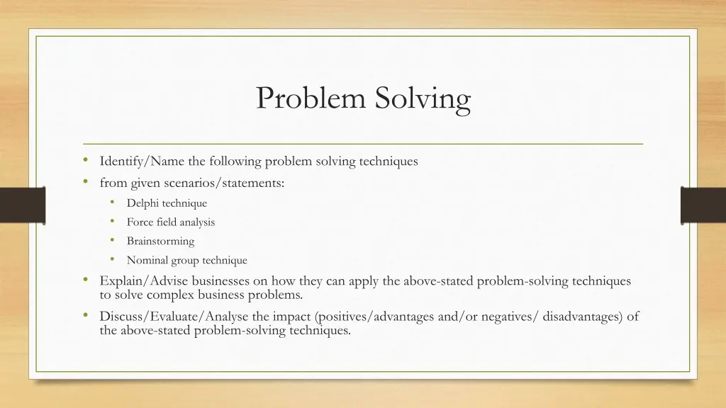 problem solving 2