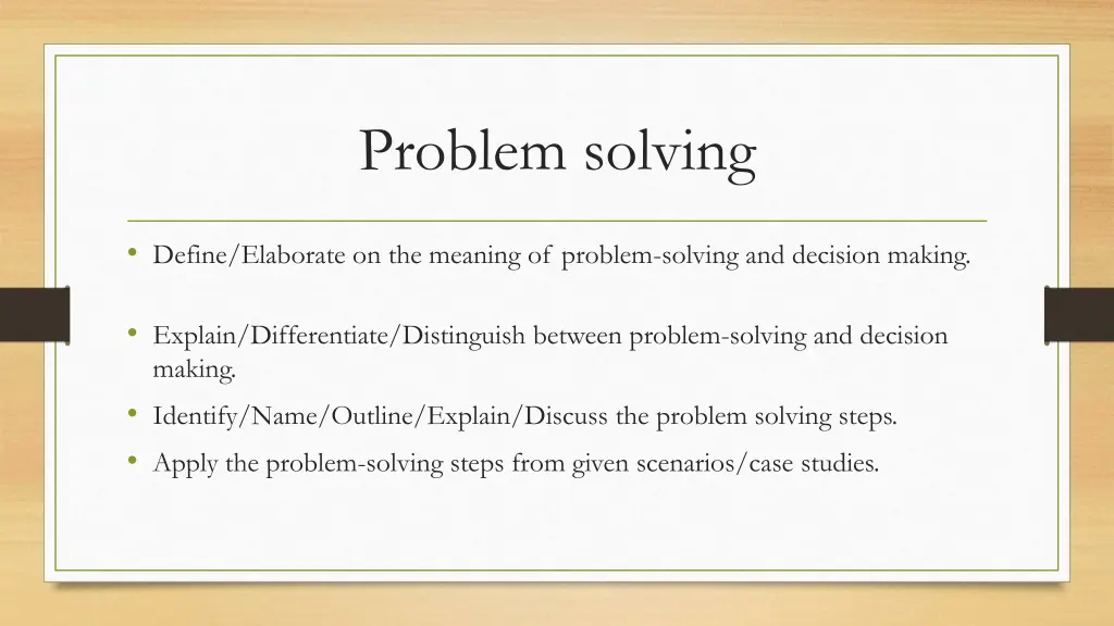 problem solving