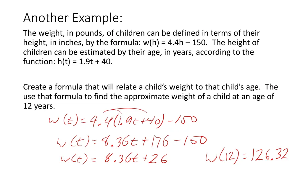 another example the weight in pounds of children