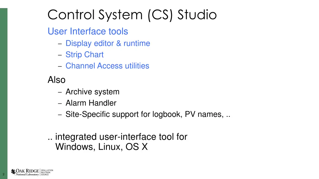 control system cs studio user interface tools