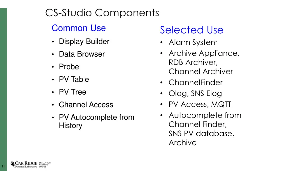 cs studio components common use