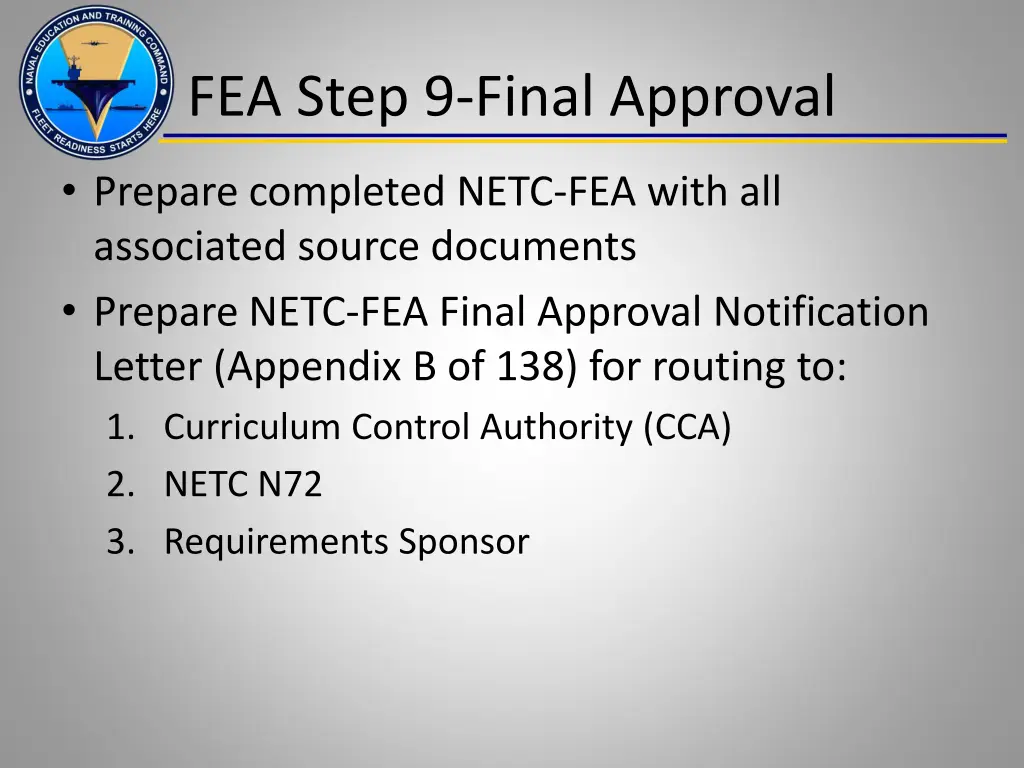 fea step 9 final approval