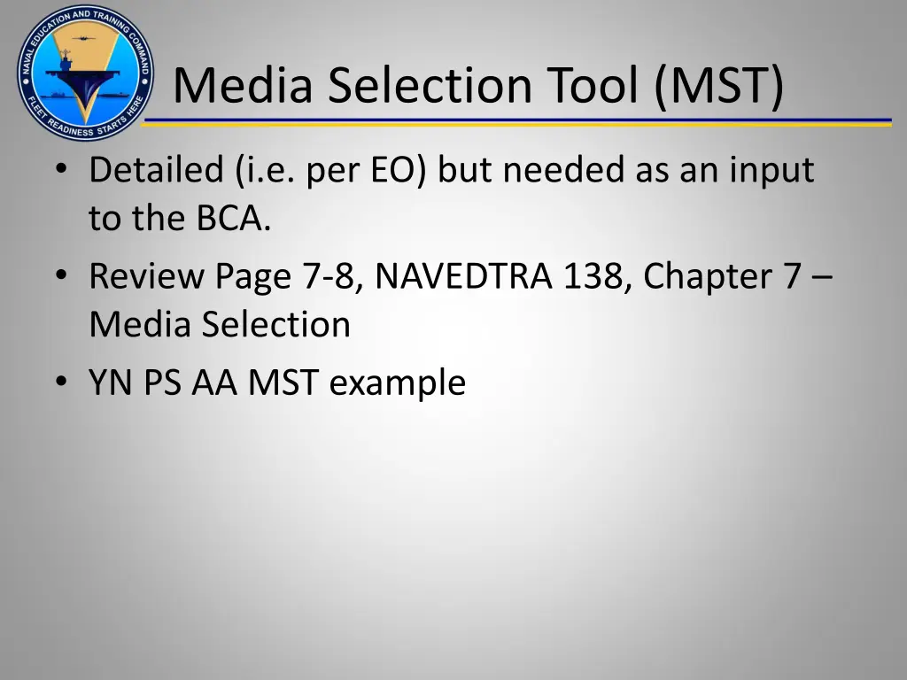 media selection tool mst