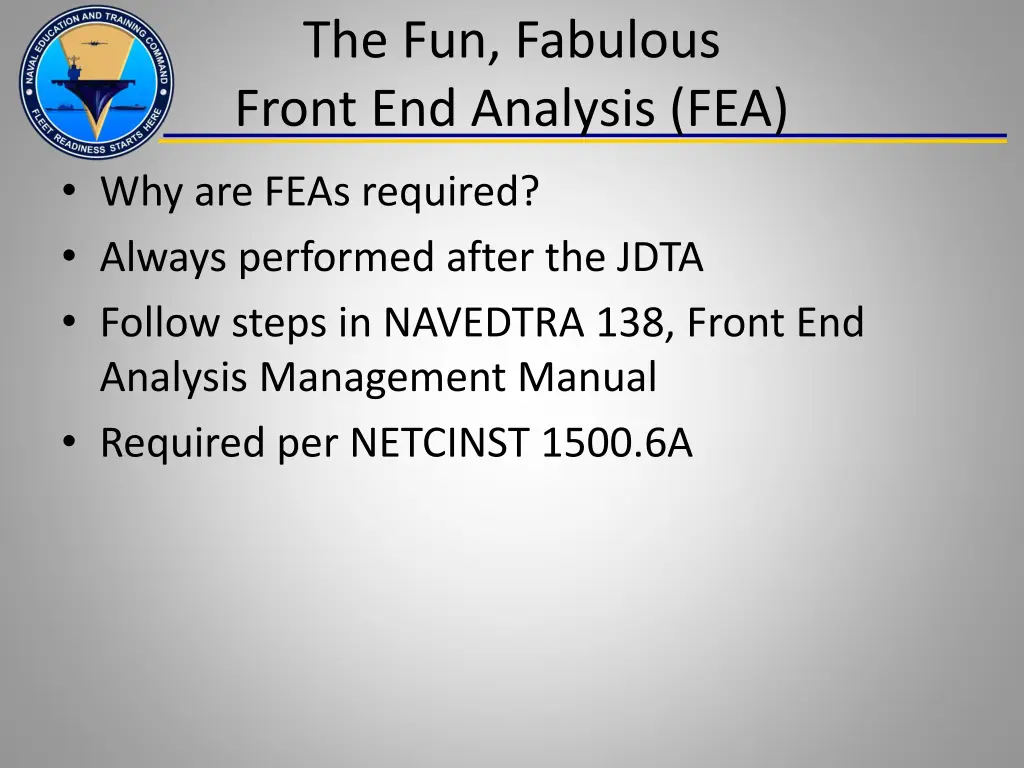 the fun fabulous front end analysis fea
