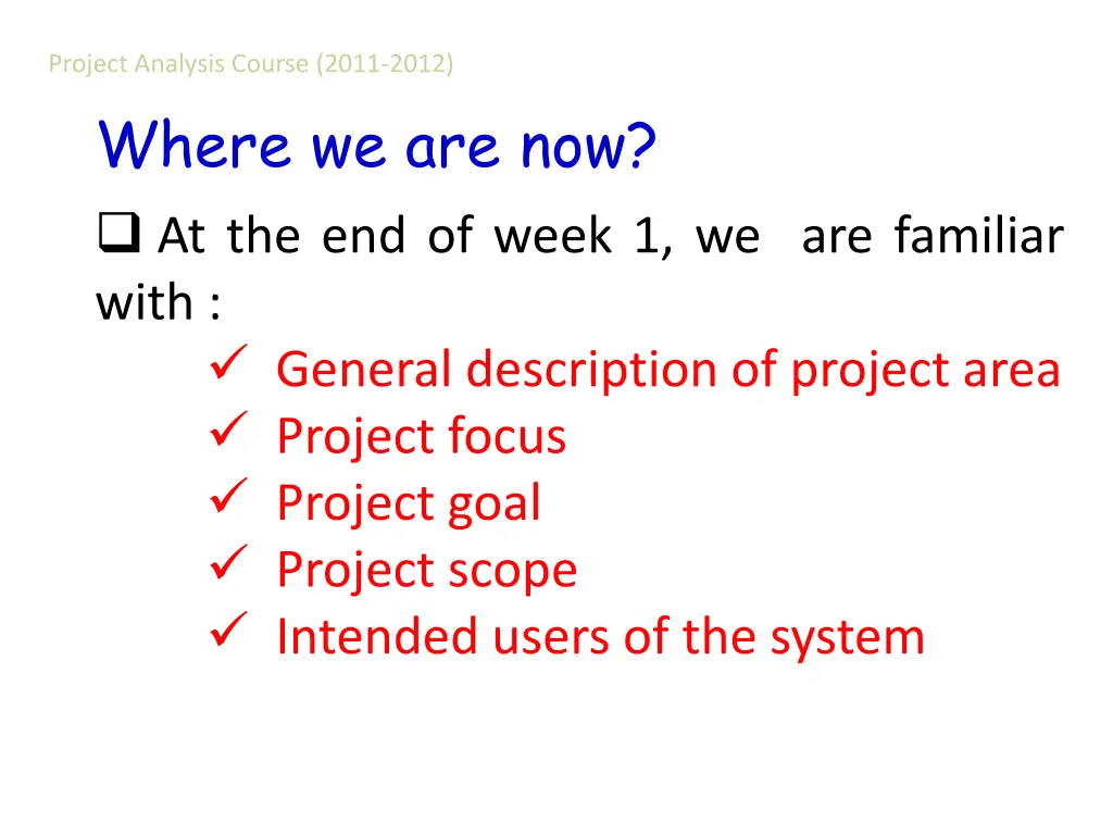 project analysis course 2011 2012 1