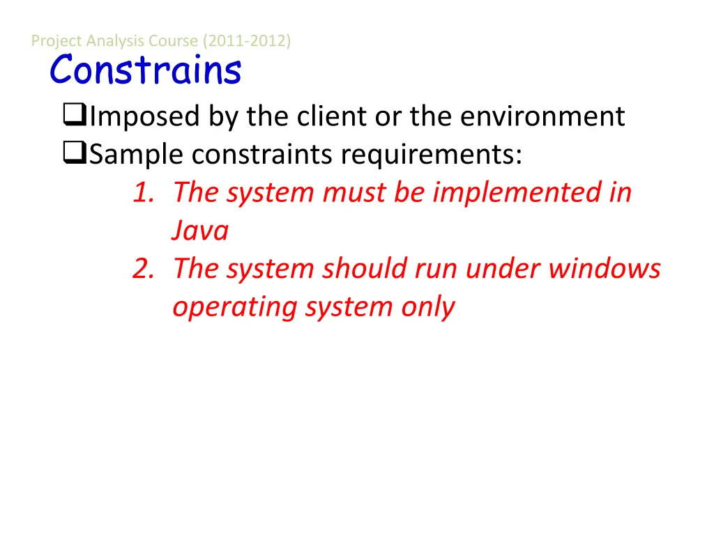 project analysis course 2011 2012 5