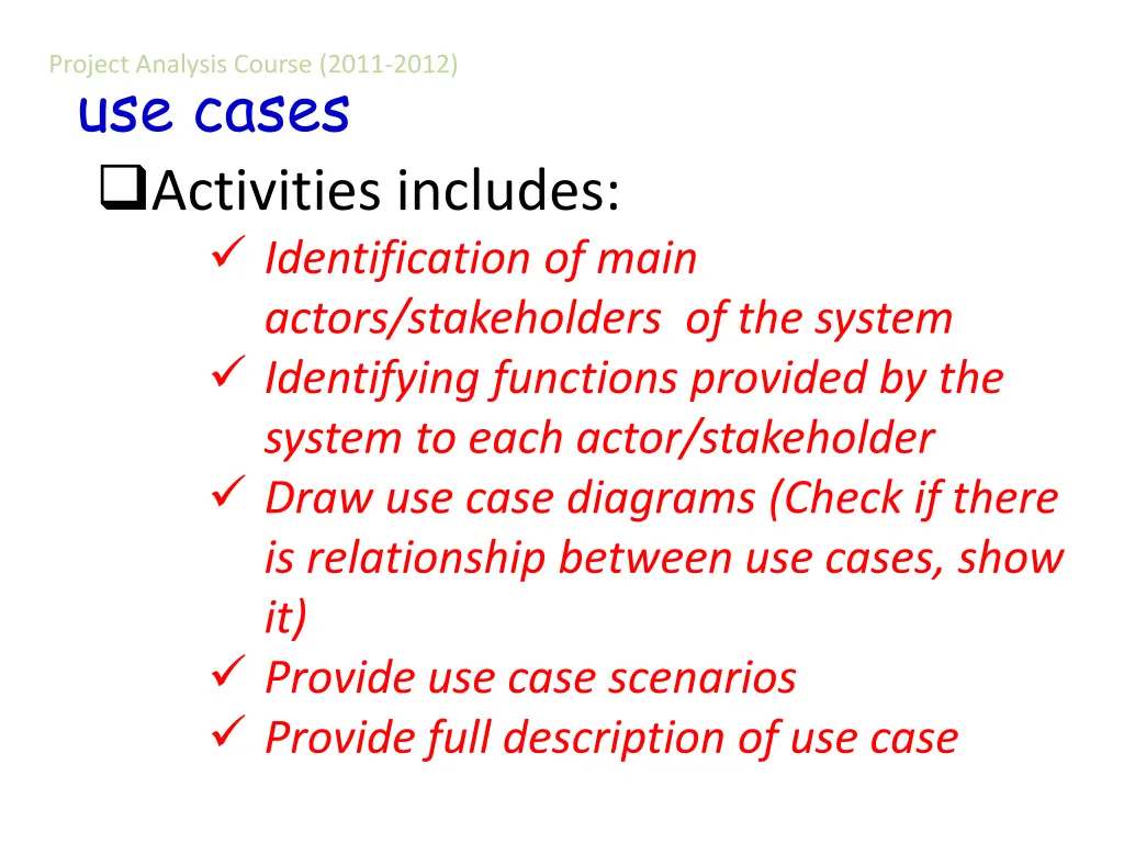 project analysis course 2011 2012 8