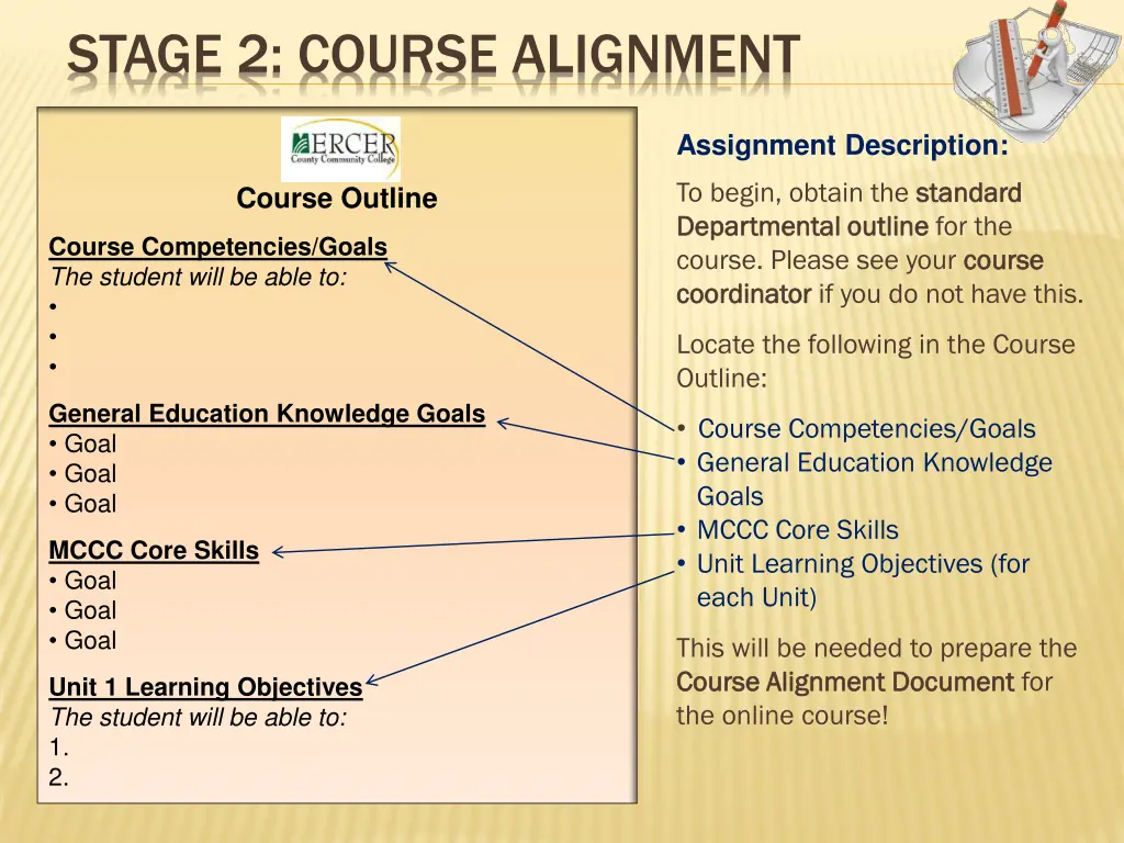 stage 2 course alignment
