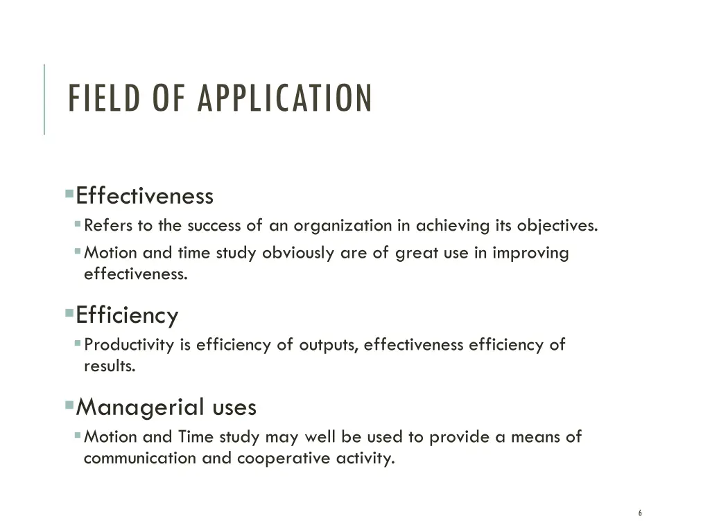 field of application 1
