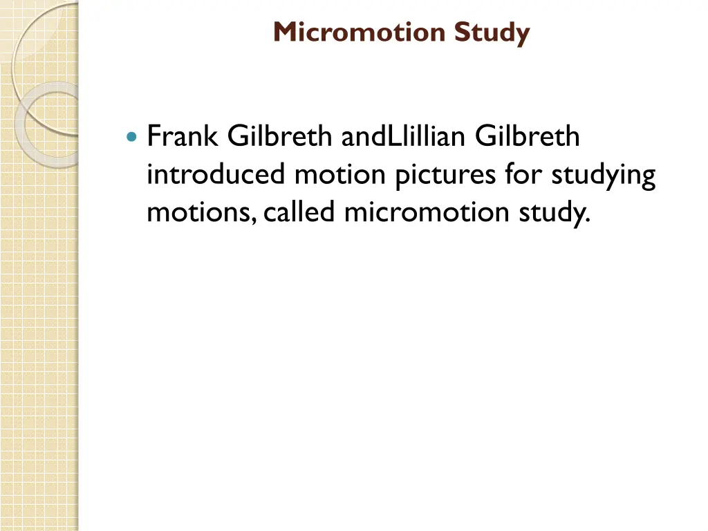 micromotion study