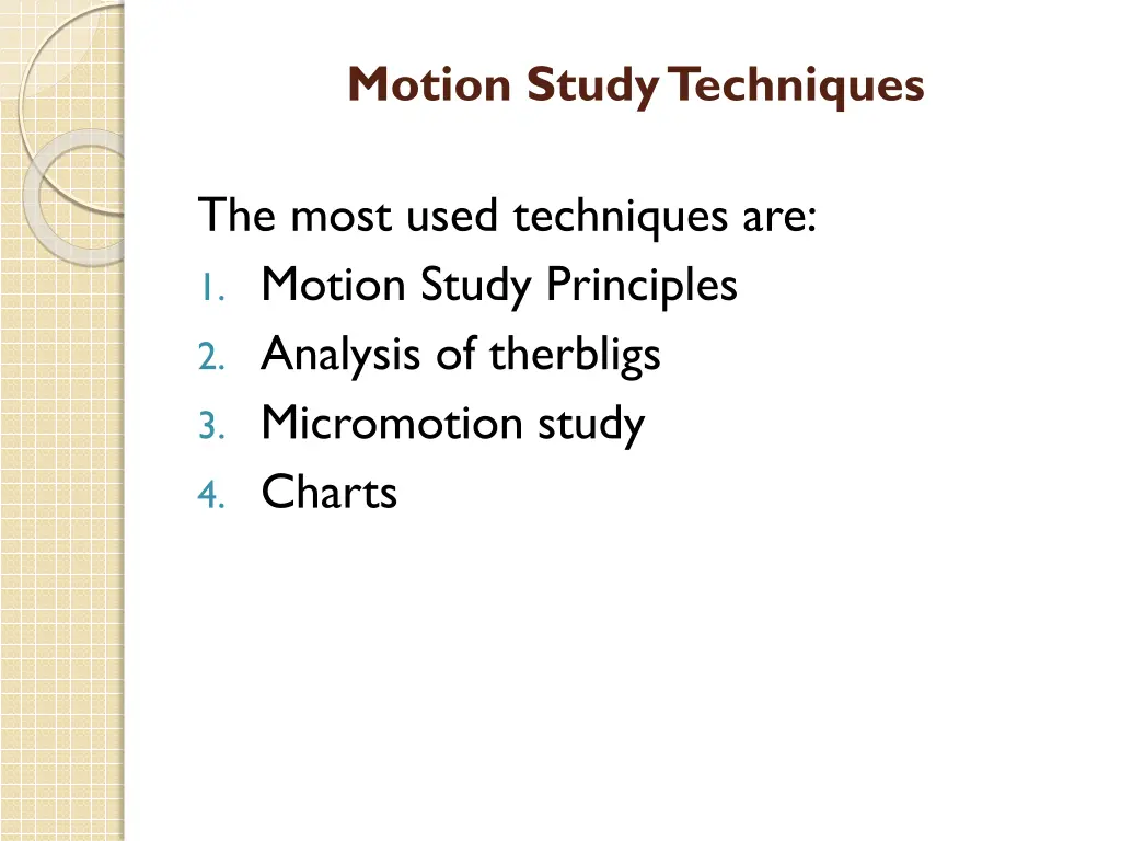motion study techniques