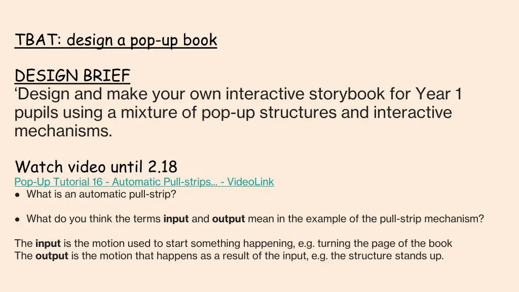 tbat design a pop up book 1