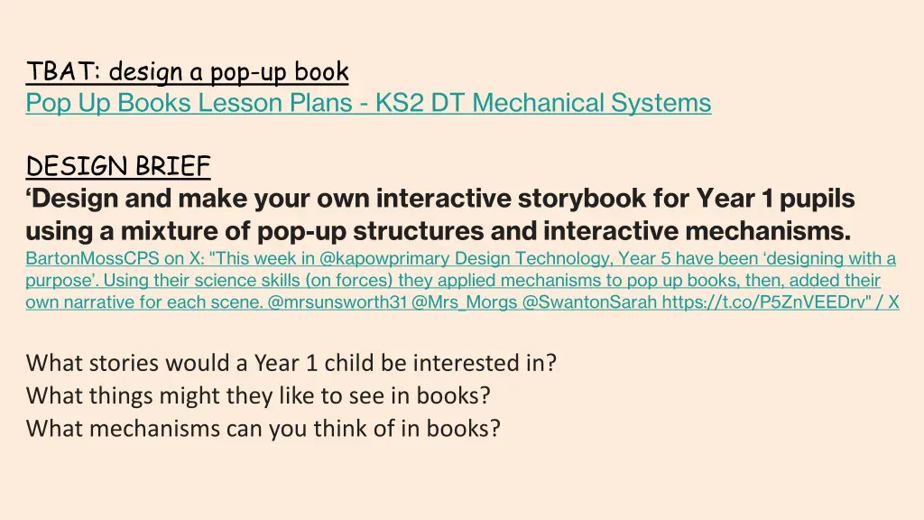 tbat design a pop up book pop up books lesson