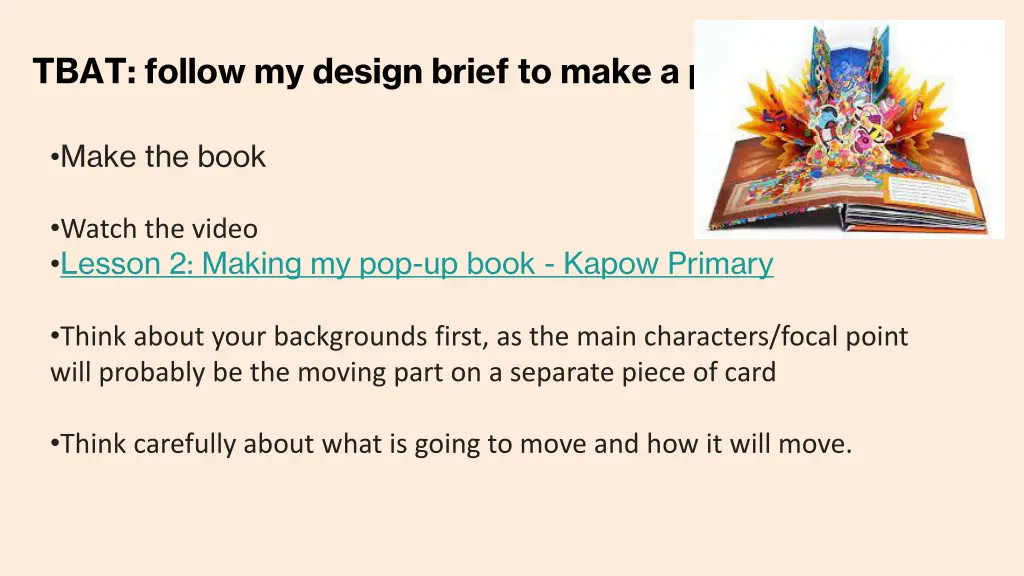 tbat follow my design brief to make a pop up book 3