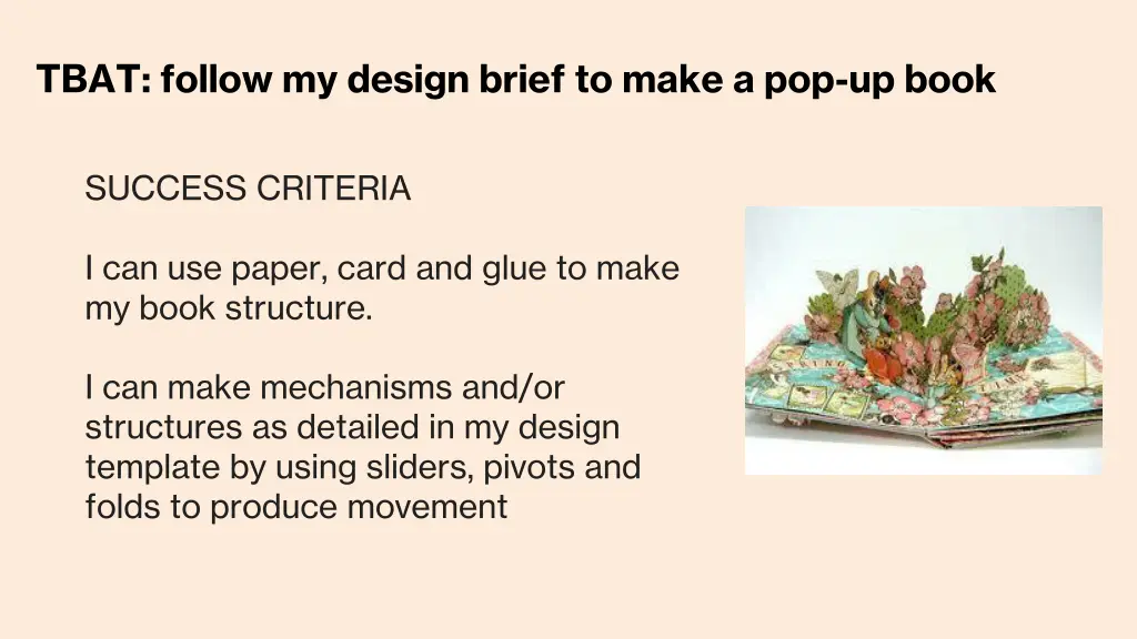 tbat follow my design brief to make a pop up book 4