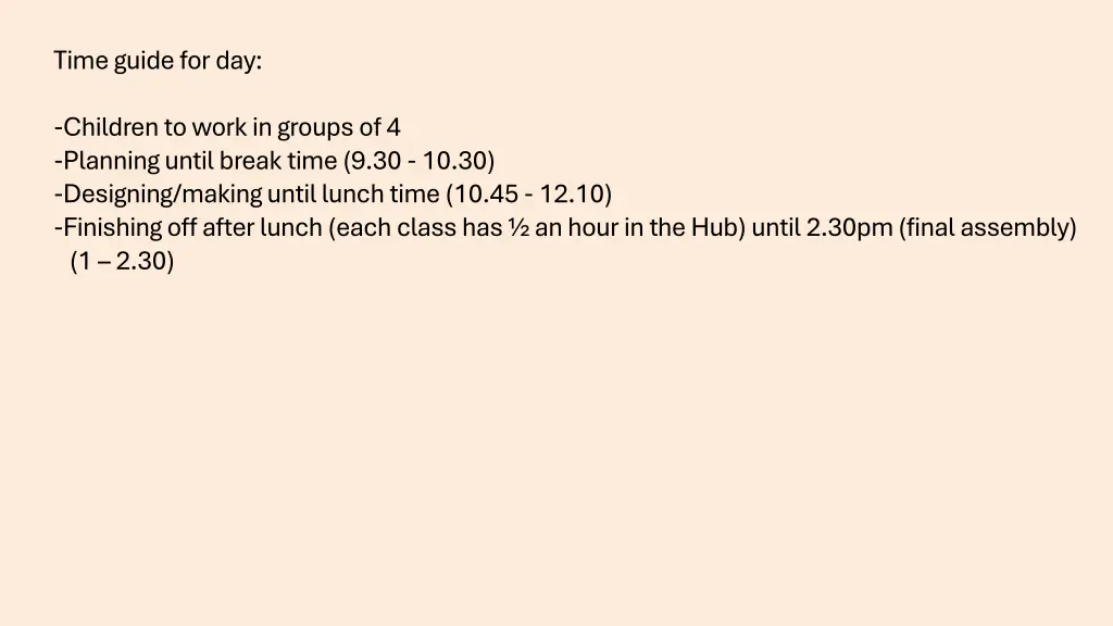time guide for day