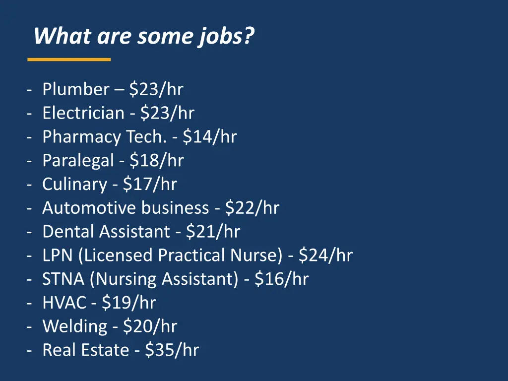 what are some jobs