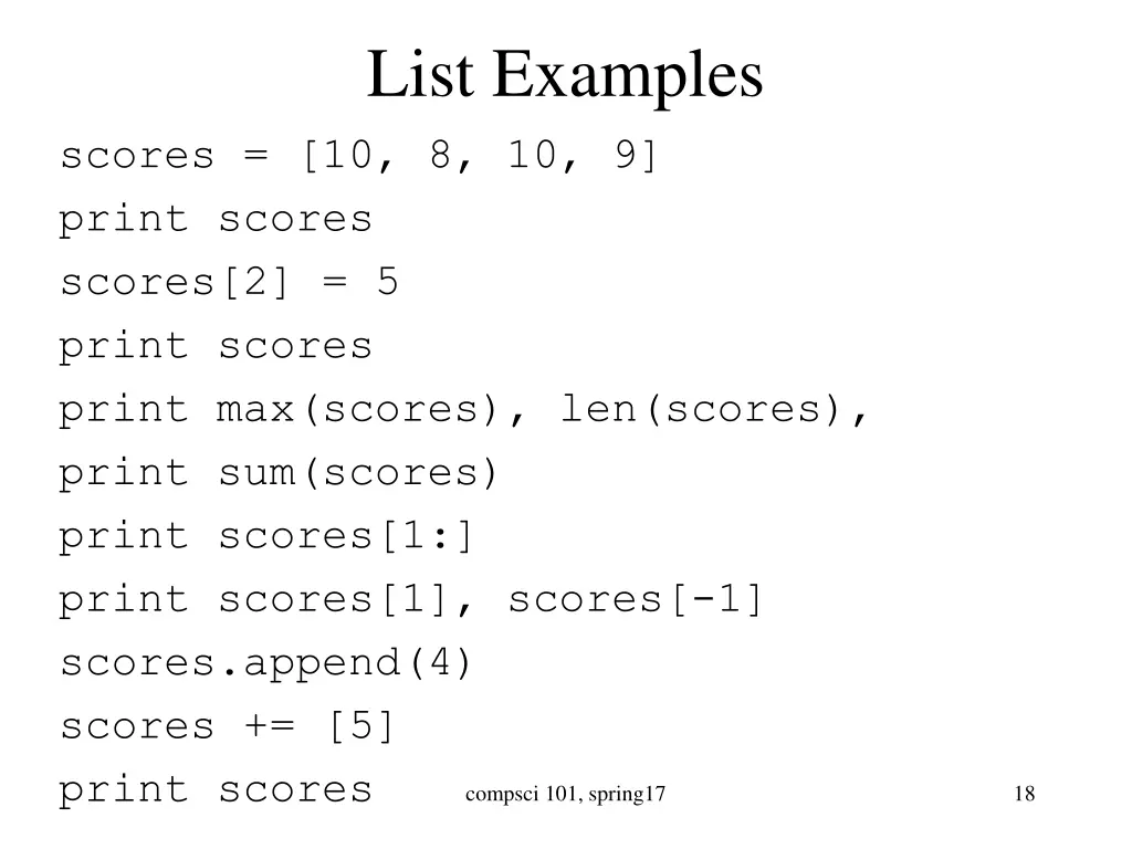 list examples
