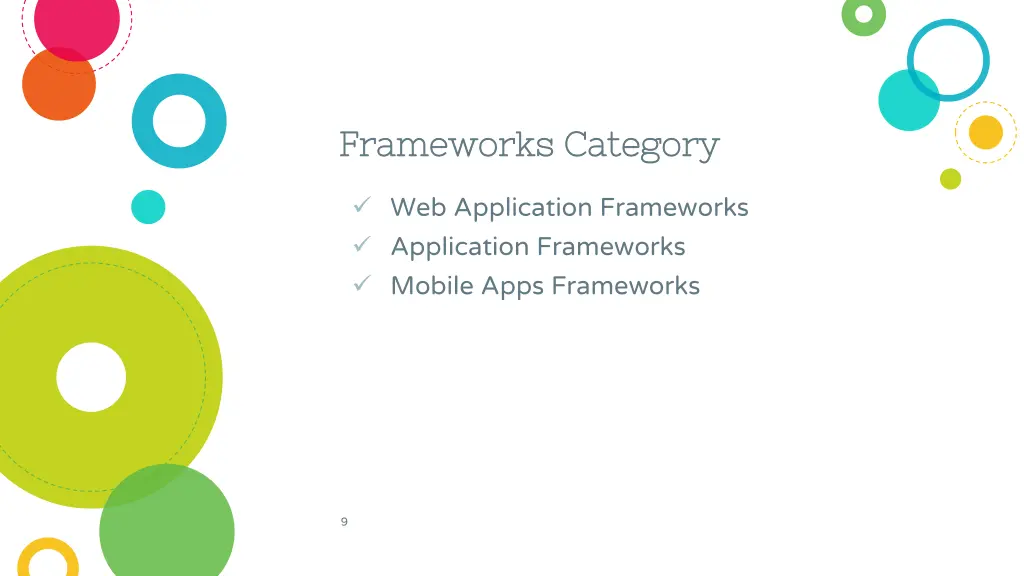 frameworks category frameworks category